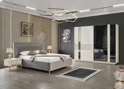 Produktbild von Kleiderschrank Schrank Luxus Holz Schränke Design Möbel Schlafzimmer Weiß