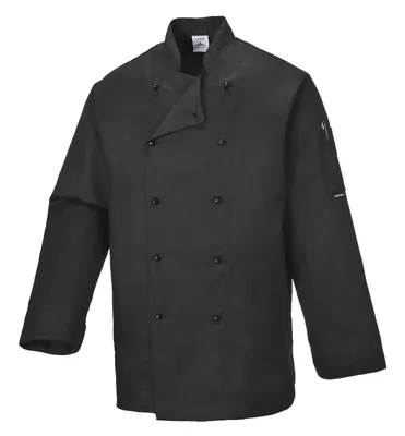 Image de Vêtements de travail Portwest Somerset noir Veste de cuisinier XL