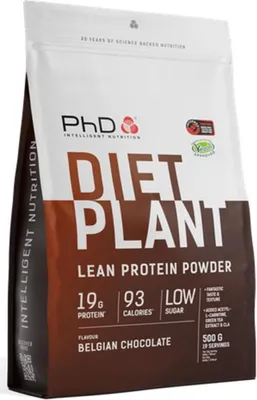 Produktbild von PhD Diet Plant Protein (500g) Belgian Chocolate - Eiweiße - Veganes Eiweiß