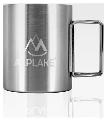 Produktbild von Doppelwandige Edelstahl-Tasse mit Klappgriff, 250 ml