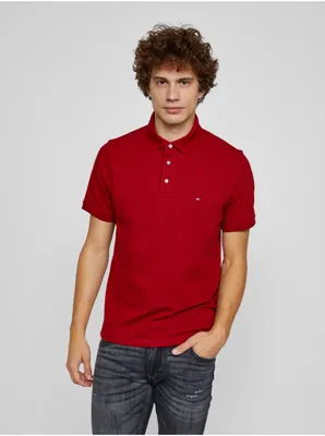 Image de Polo homme slim, couleur rouge, marque Tommy Hilfiger, collection 1985