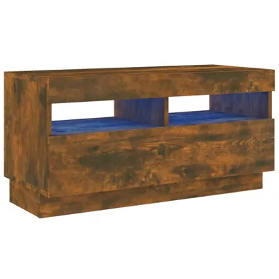 Produktbild von vidaXL TV-Schrank mit LED-Leuchten Räuchereiche 80x35x40 cm