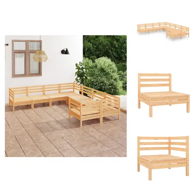 Produktbild von vidaXL 8-tlg. Garten-Lounge-Set Massivholz Kiefer -  Gartenmöbel-Sets