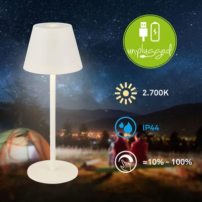 Image de Lampe de table LED Lampe de table rechargeable LED Sans fil Dimmable Tactile Ext rieur/Int rieur