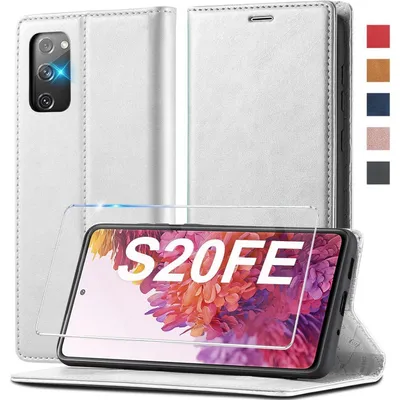 Produktbild von Handyhülle Kunstleder für Samsung Galaxy S20 FE 5G/4G Klapphülle Weiss mit Kartenfach & Standfunktion