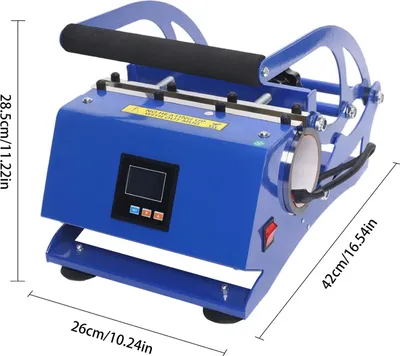 Immagine prodotto di Pressa a trasferimento per tazze - Pressa per tazze a sublimazione 6 in 1 - 500 W, 220 V, spina UE - Regolazione digitale 0–200 °C, 0–999 s - Per tazze da 8–30 oz - Blu