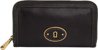 Zdjęcie produktu dla Portfel damski Fossil Wmns Skórzany portfel Vri Zip Clutch Black