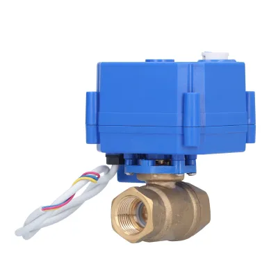 Zdjęcie produktu dla Zawór kulowy z napędem, mini elektryczny zawór kulowy, zawór kulowy DN15, mosiężny zawór kulowy z napędem, zawór kulowy przelotowy, armatura rurociągowa