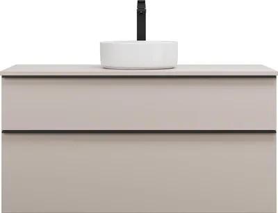 Produktbild von burgbad Eqio Keramik-Aufsatzwaschtisch rund, mittig, inklusive Waschtischunterschrank, Breite 1200mm, SGUM120F6583C0001G0252