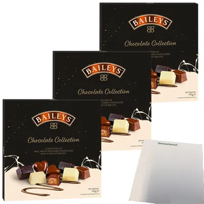 Produktbild von Baileys Schokolade Collection 3er Pack (3x135g Packung) + usy Block