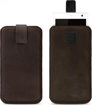 Produktbild von ROYALZ Universal Ledertasche für Smartphone 4 - 4,6 Zoll Tasche aus Leder Vintage Tasche Hülle Cover Slim Case Etui Sleeve Handyhülle mit PULL-UP Funktion Leder braun