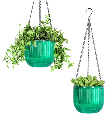 Image de Lot de 2 pots suspendus de 16,5 cm, pots suspendus d'extérieur, pots suspendus d'intérieur, pot suspendu, pots suspendus, pot suspendu, pots suspendus