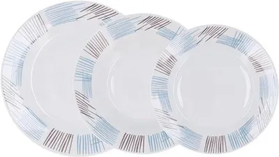 Obrázok produktu pre Sada porcelánových tanierov pre 6 osôb, 18-dielna, farebná