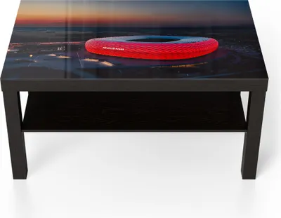 Produktbild von DEQORI Couchtisch 90x55 cm Schwarz 'Allianz Arena, München' Glas Beistelltisch