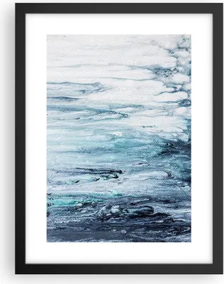 Produktbild von Gerahmtes Poster - Schwarzer Rahmen - Abstraktion Prellung Blau - 30x40 cm - Wand Bild - Wanddeko - Wandbilder - Kunstposter - Wandposter - Bilderrahmen - Bilder - Kunstdruck - P2BPA30x40-4380