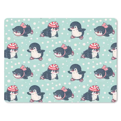 Produktbild von MuchoWow® Mauspad Mousepad Pinguin - Schlittschuhe - Mütze - Kinder - Muster 23x19 cm - Mousepads - Maus Mat - Pad - Mausunterlage - Schreibtischunterlage - Mauspad