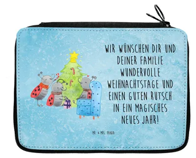 Produktbild von Mr. & Mrs. Panda Mäppchen Weihnachten Smörle - Eisblau - Geschenk, Federtasche, Tannennadeln, Pfefferminzstange, Etui, Federmäppchen, Weihnachtsbaum, Bleistiftetui