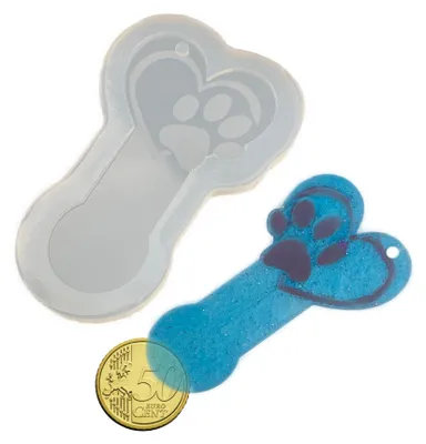 Silikonform für Einkaufswagenchip, DIY, 1 Stück, Pfotenmotiv