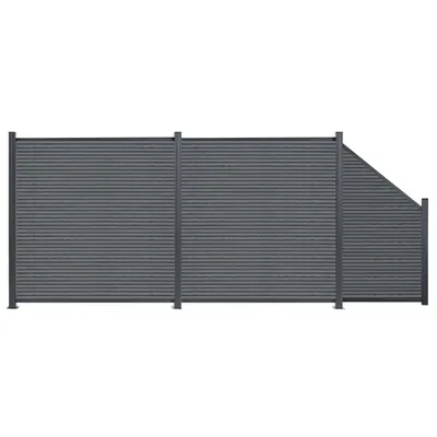 Produktbild von MinteChill WPC Gartenzaun, Sichtschutzzaun 446x185cm mit Querstreifen-Schrägelement Anthrazit