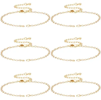 8er-Pack Kabelkette Armband-Bastelset, 18K vergoldet, DIY