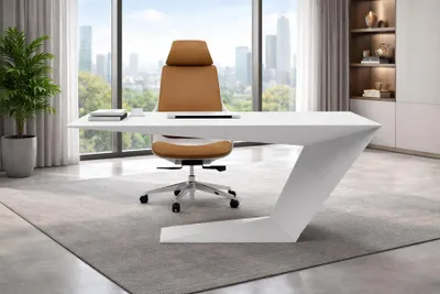 Produktbild von Weißer Arbeitszimmer Tisch Designer Bürotische Holz Chefschreibtisch