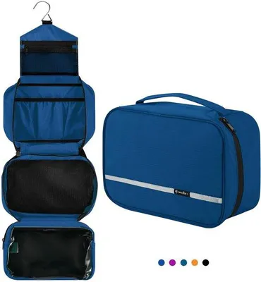 Image de Trousse de toilette pour hommes et femmes, imperméable, à suspendre, à rabat