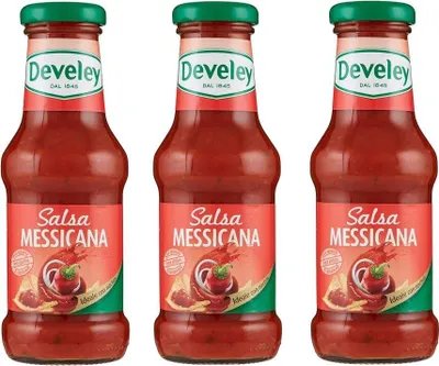 Produktbild von 3x Develey Salsa Messicana Glutenfrei Mexikanische Soße würzsauce Tafelsauce Ideal zu Nachos Glasflasche 250ml