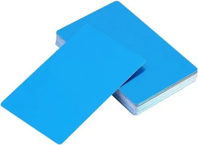 Image de Cartes de visite métalliques bleues 86 x 54 mm