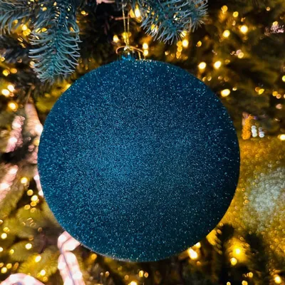 Obrázek produktu pro DECOLED Plastová koule, prům. 30 cm, paví zelená, glitter