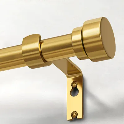 Immagine prodotto di Tenda a tenda moderna estensibile, colore oro, lunghezza 80-292 cm, diametro 25 mm, montaggio a soffitto o a parete