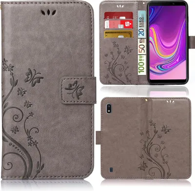 Produktbild von Samsung Galaxy A10 Bookstyle Flower Look Grau