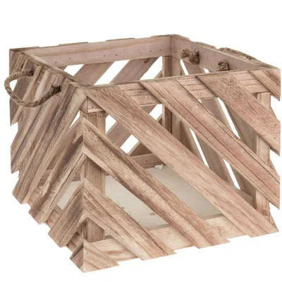 Produktbild von HOME STYLING COLLECTION Holzkiste AUFBEWAHRUNGSKISTE Übertopf für Zimmerpflanzen 37x37x25,5 cm