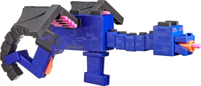 Produktbild von Nerf Minecraft Ender Dragon Blaster mit integrierten Magazin & Pumpgriff