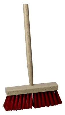 Produktbild von Kinderbesen natur/rot, 10 cm breit, Holzstiel 75 cm