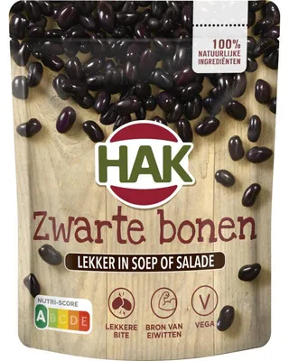 Produktbild von Hak Schwarze Bohnen 225 g – Vorkochte, ballaststoffreiche Bohnen ohne Zusatzstoffe
