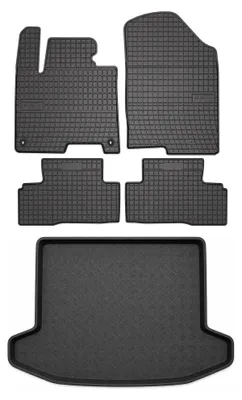 Productafbeelding van Rubberen automatten + kofferbakmat voor Kia Sportage V vanaf 2021 – 5-delig, zwart, op maat – Wielganizator SolidPRO