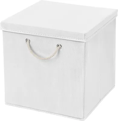 Obrázok produktu pre 1 ks biela skladacie krabica 30 x 30 x 30 cm skladacie úložné boxy s šnúrkou a viečkom
