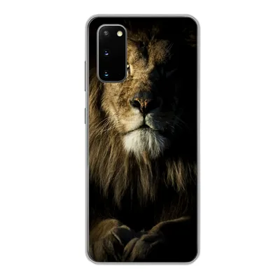 Produktbild von MuchoWow® Handyhülle Schutzhülle Hülle für Samsung Galaxy S20 Löwe - Licht - Schwarz Silikon Softcase Handy Hülle - Bild
