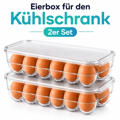 Produktbild von Eierbox 2er Set Transportbox Eier Eierdose Aufbewahrungsbox Kühlschrank Box