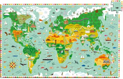 Produktbild von DJECO Puzzle Beobachtung: Rund um die Welt 200 Teile