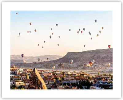 Produktbild von Poster - Poster ohne Rahmen - Berge Ballon Flug - 50x40 cm - Wand Bild - Wanddeko - Wandbilder - Kunstposter - Wandposter - Bilder - Kunstdruck - Wanddekoration - Wandbild - P2XAA50x40-3997