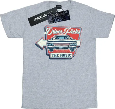 Produktbild von Supernatural - "Driver Picks The Music" T-Shirt für Damen BI44379 (M) (Grau)