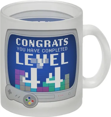 Produktbild von Witziger Glas Tasse für den 44. Geburtstag mit Motiv: Gamer