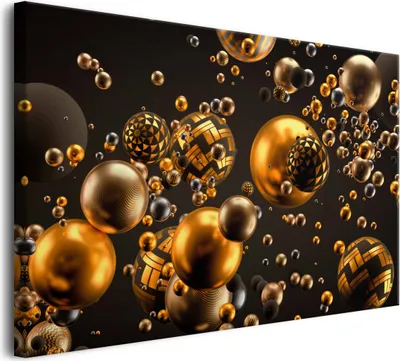 Obrázok produktu pre 3D plátno maľba Salón Glamour Balls Bronzová zlatá meď Moderné 80x120