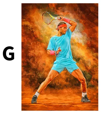 Produktbild von Poster Tennis Spieler Roger Federer · Geschenkidee · Deko Print ohne Rahmen · Motiv G · 60 × 90 cm