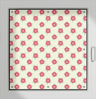 Produktbild von Wallario Lichtschutzbild, Dekorativer Sichtschutz Sonnenschutz 96 x 100 cm mit Motiv: Muster mit Blüten und Blättern - Verdunklung ohne Bohren