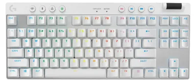 Productafbeelding van Logitech G PRO X TKL, Draadloos, RF draadloos + Bluetooth, Mechanische schakelaar, QWERTY-indeling, RGB LED-verlichting, Wit