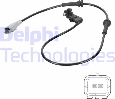 Produktbild von DELPHI ABS Sensor Raddrehzahl Hinten passend für PEUGEOT 307 CC (3B) SS20763