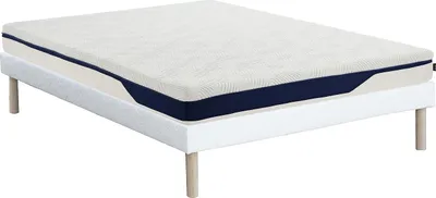 Produktbild von Bett-Set 160 x 200 cm Polsterbett + Matratze Memory-Schaum 7 Zonen, abnehmbar, H. 22 cm - FAGANI de YSMÉE