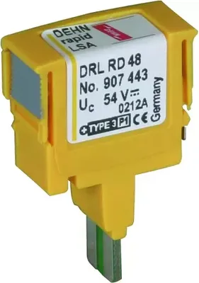 Produktbild von Dehn Überspannungsableiter DEHNrapid LSA Schutzstecker für 1 Doppelader Un 48V 907443